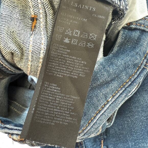 AllSaints Grace Skinny Jeans Blue Wash Denim Stretch Ankle W28 Women’s - Picture 5 of 5